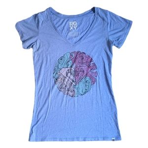 Roxy Logo Geometric Tee Top Size Medium